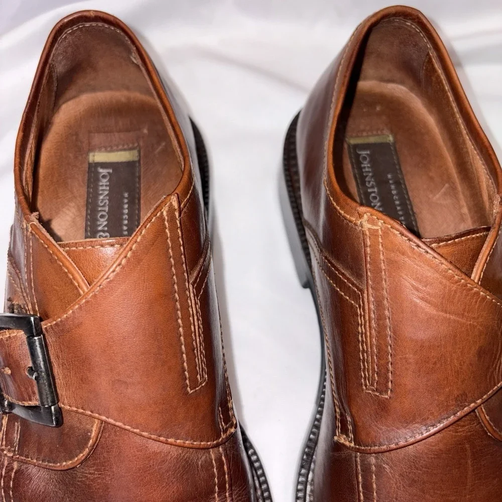 Vintage Johnston & Murphy Monkstrap Dress Shoes Mens US 9 M Brown Made In‎ Italy